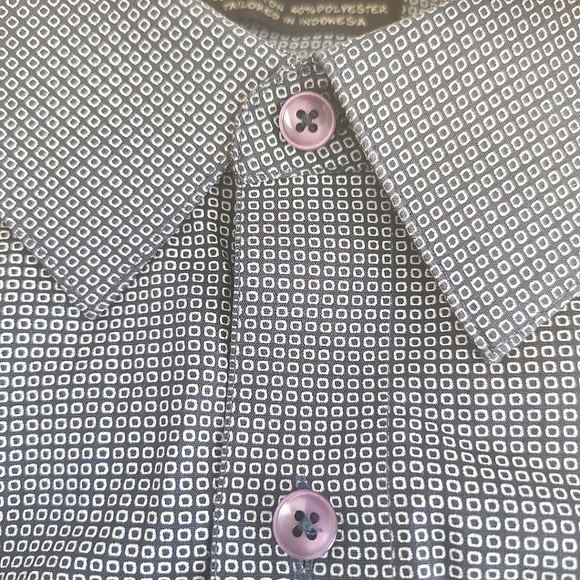 Pierre Cardin Men's Blue and White Button Down Shirt 60% Cotton - Picture 5 of 5